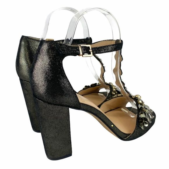 Vince Camuto Serafine Jeweled Suede T-Strap Heels - Picture 4 of 16